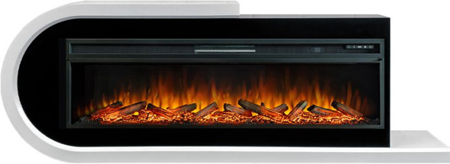 Каминокомплект Basel 60 L - Белый с черным с очагом Vision 60 LOG LED в Москве