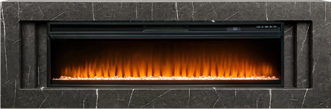 Каминокомплект Line 60 SFT Stone Touch - Серый мрамор с очагом Vision 60 LED в Москве