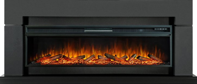 Каминокомплект Lindos Graphite Grey (линейный) с очагом Vision 60 LOG LED в Москве