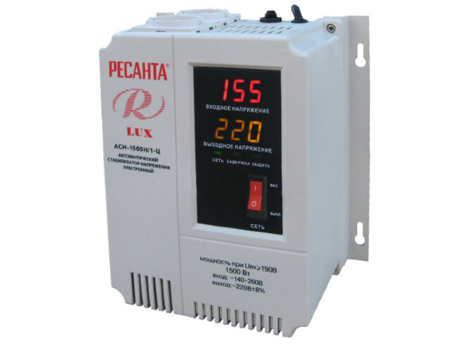 Стабилизатор напряжения серии LUX РЕСАНТА АСН-1500Н/1-Ц в Москве