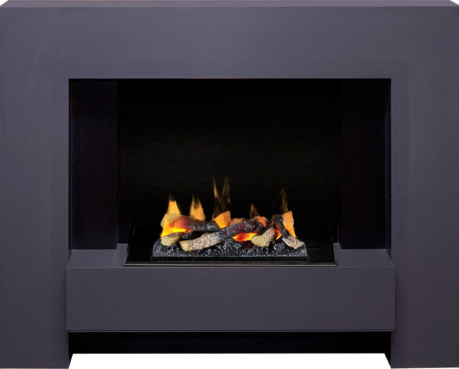 Каминокомплект Tokyo - Graphite Grey с очагом Cassette 400 LNH-INT (с дровами) в Москве
