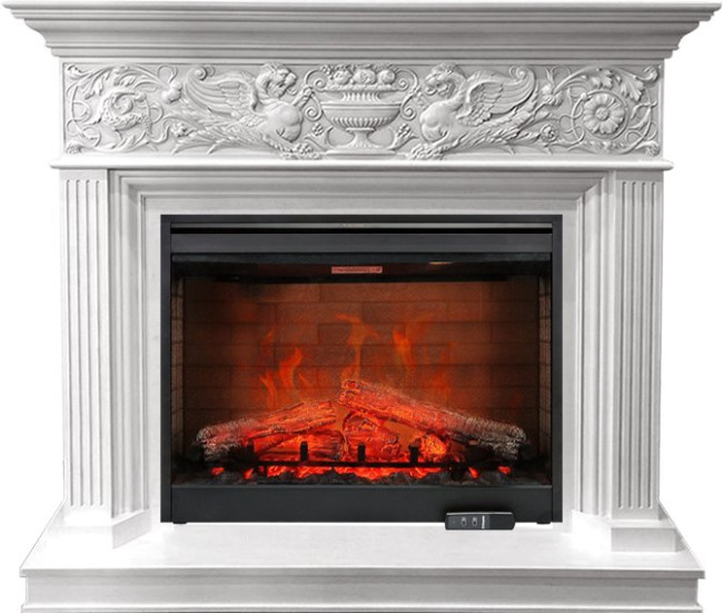 Каминокомплект Palace - Белый с серебром с очагом Symphony 30'' DF3020-EU в Москве