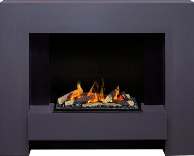 Каминокомплект Tokyo - Graphite Grey с очагом Cassette 600 LNH-INT (с дровами) в Москве