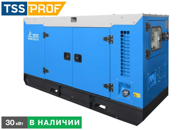 Дизельный генератор ТСС АД-30С-Т400-1РКМ7 в шумозащитном кожухе в Москве