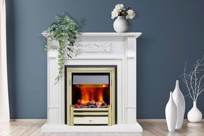 Портал Royal Flame Venice - Махагон коричневый антик в Москве