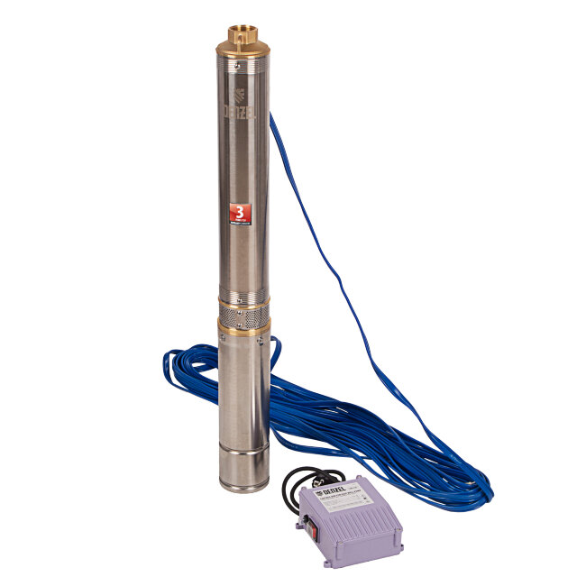 Скважинный насос DWC-4-80, центробежный, диаметр 4", 1500 Вт, 5700 л/ч, напор 80 м Denzel в Москве