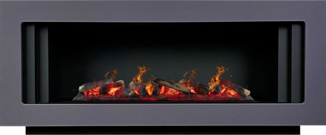 Каминокомплект Line SFT - Серый графит с черным с очагом Design L1000RF 3D PS/LOG в Москве