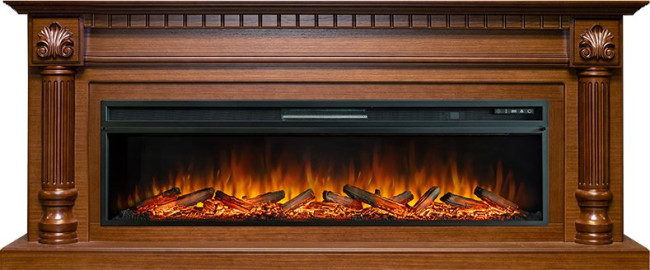 Каминокомплект Edinburg 60 - Орех с очагом Vision 60 LOG LED в Москве