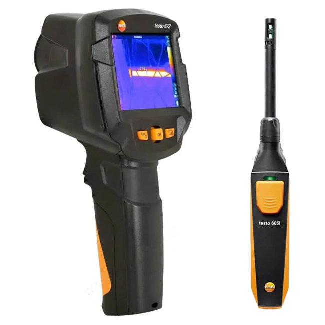 Тепловизор Testo 872 и смарт-зонд термогигрометра Testo 605i в Москве