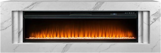 Каминокомплект Line 60 SFT White Marble (Разборный) - Белый мрамор с очагом Vision 60 LED в Москве