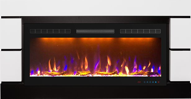 Каминокомплект Modern 42 - Белый с черным (Ширина 1395 мм) с очагом Crystal 40 RF в Москве