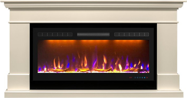 Каминокомплект California  - Слоновая кость (Высота 860) с очагом Crystal 40 RF в Москве