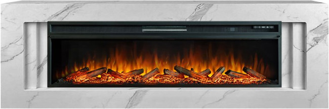 Каминокомплект Line 60 SFT White Marble - Белый мрамор с очагом Vision 60 LOG LED в Москве