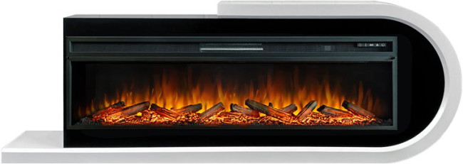 Каминокомплект Basel 60 R - Белый с черным с очагом Vision 60 LOG LED в Москве