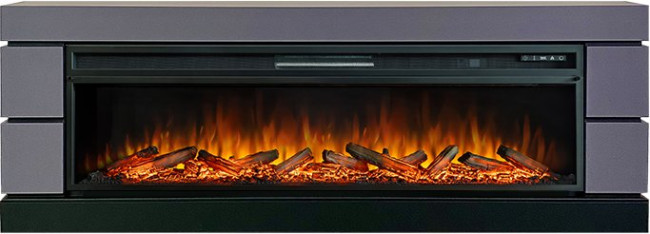 Каминокомплект Modern 60 SFT (Разборный) - Серый графит с очагом Vision 60 LOG LED в Москве