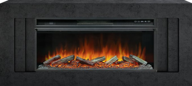 Каминокомплект Line 42 Dark Grey - Темный серый с очагом Vision 42 LOG LED в Москве