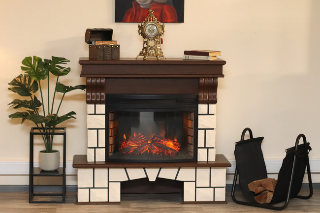 Портал Royal Flame Porto (Разборный) - Орех каньон/Белый камень в Москве