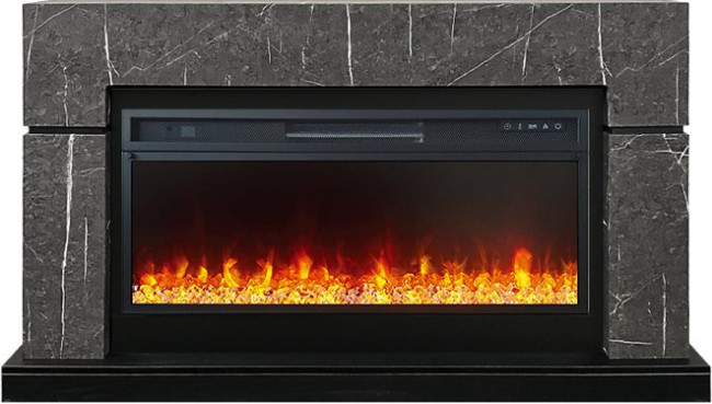 Каминокомплект Lindos 42 SFT - Серый мрамор (Ширина 1470мм) с очагом Vision 42 LED в Москве