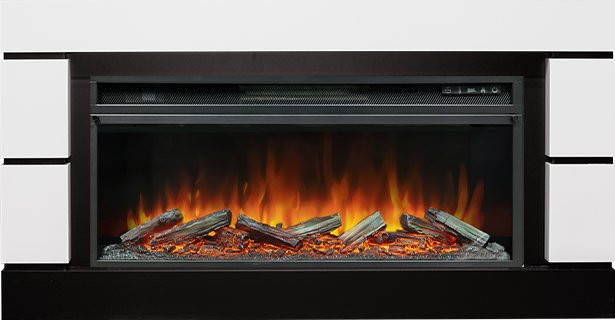 Каминокомплект Modern 42 SFT - Белый с черным с очагом Vision 42 LOG LED в Москве