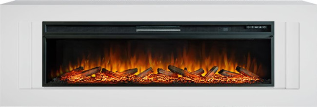 Каминокомплект Line 60 SFT - Белый с очагом Vision 60 LOG LED в Москве