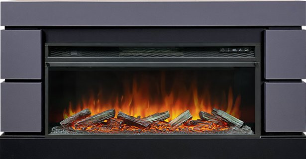 Каминокомплект Modern 42 SFT (Разборный) - Серый графит с очагом Vision 42 LOG LED в Москве